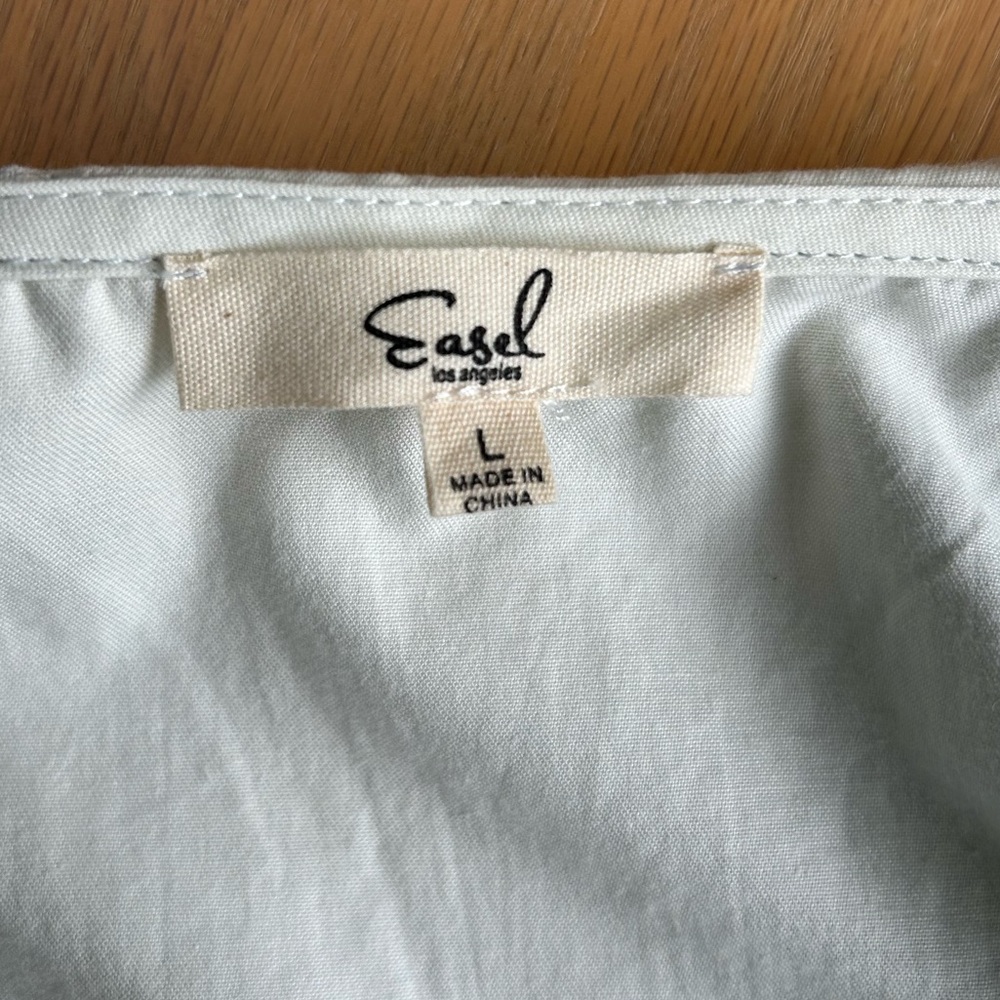 Easel cotton off-the-shoulder spaghetti strap swing top with pockets L - Picture 6 of 8